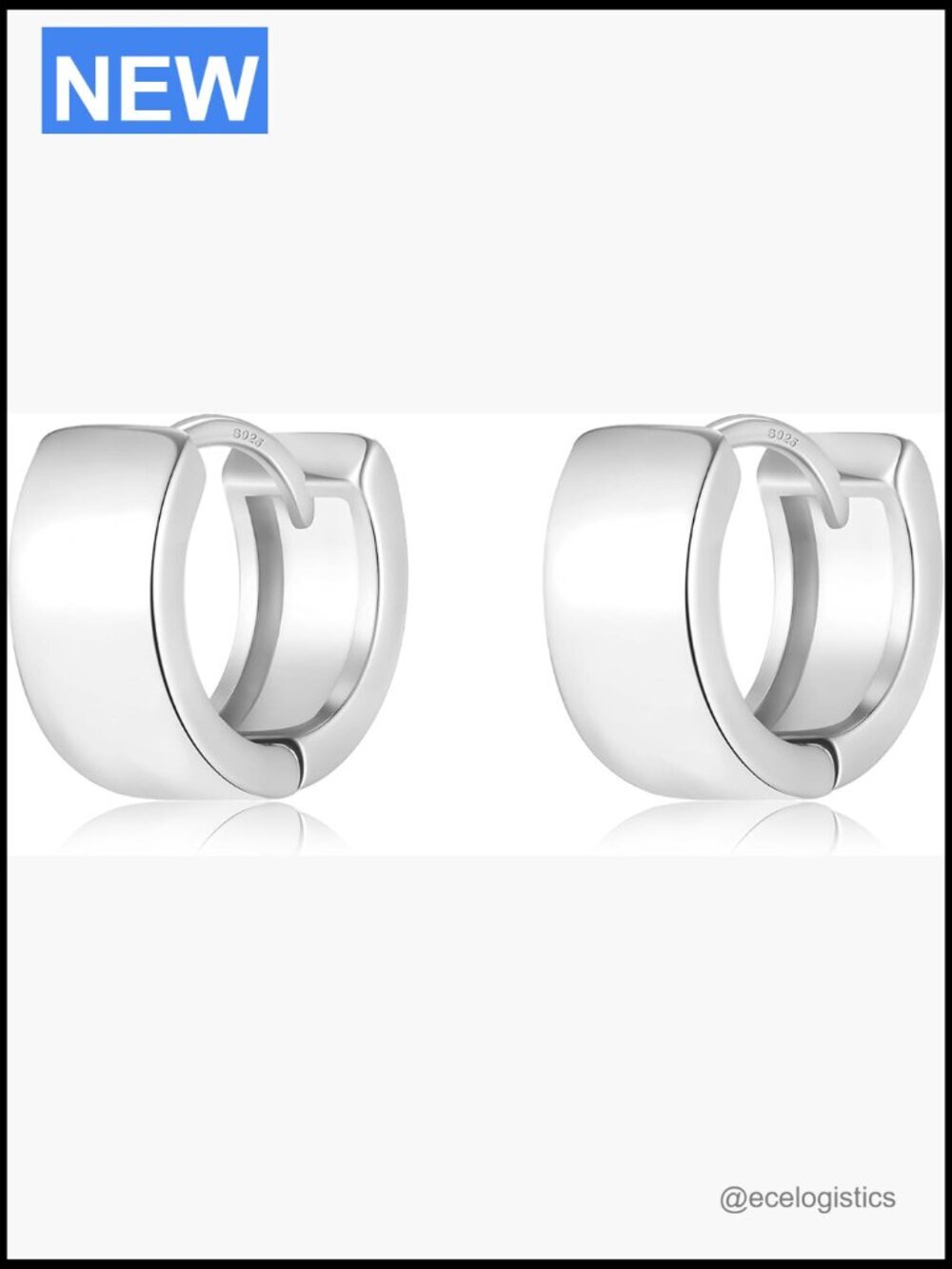 Wide Chunky Huggie Hoop Earrings for Women Small Cartilage Hoops 925 Sterling
